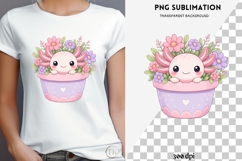 Pastel kawaii axolotl png design for T-shirts Product Image 4