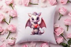 Watercolor Valentine's Day Dragon Clipart, Dragon Watercolor Product Image 4