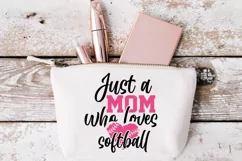 Just a mom who loves baseball, softball shirt svg, softba Product Image 3