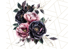 Gothic Floral PNG, Dark Aesthetic Flowers Clipart Print Product Image 4