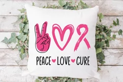 Cancer ribbon svg, Angel svg, Peace love cure svg Product Image 3