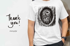 Owl Silhouette Woodcut Style Vector Illustration Product Image 4