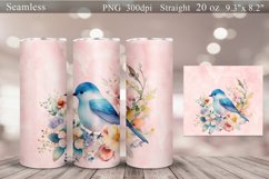 Watercolor Birds and Flowers Tumbler Sublimation Wrap Bundle Product Image 5