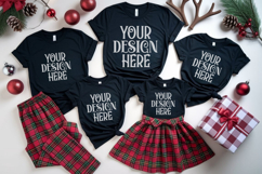 Christmas Family Matching Group Flat Lay T-Shirt Mockups Product Image 1