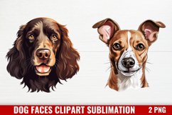 Dog Faces Clipart Sublimation, Watercolor Dog Faces Product Image 1