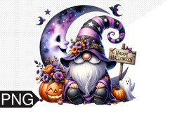 Halloween Gnome Sublimation, Gnome Clipart PNG Product Image 1
