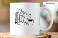 Hand Drawn Books And Coffee Mug SVG Product Image 4
