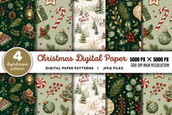 Christmas Digital Paper Backgrounds JPG Product Image 1