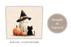 Cartoon Ghost Tumbler Wrap, Watercolor Halloween Tumbler Product Image 4