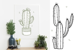 Cactus SVG PNG Bundle, Succulent Pot Line art Product Image 3