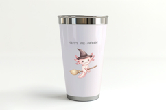 Halloween Axolotl Flying Witch Hat Broom PNG Uparupa Product Image 4