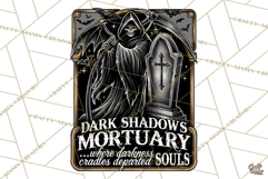 Dark Shadows Mortuary Grim Reaper Halloween Sign PNG Graphic Product Image 3