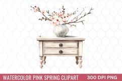 Watercolor Pink Spring Clipart Product Image 1