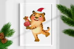 Santa Tiger, Christmas 2022 and New Year clip art Product Image 3