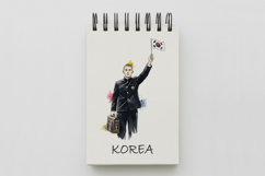 Retro Korean Student Taegeukgi Manse Cheers PNG Product Image 5