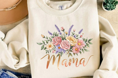 Floral Mama Sublimation, Retro Mama Flowers Png Product Image 4