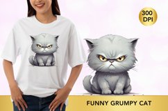 Sarcastic light gray Funny Grumpy Cat, Cat sublimation Product Image 1