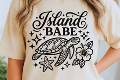 Island Babe Svg, Summer Vibes Svg, Sea Turtle Svg, Ocean Svg Product Image 5