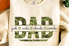 Dad Split Name Frame PNG, Father's Day PNG, Vintage Camo Dad Product Image 3