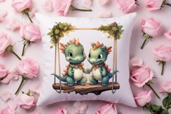 Valentine Animal On Swings Clipart, Valentine Animal Clipart Product Image 4