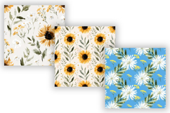 Summer Floral Seamless Pattern Pack, Watercolor Sunflower Product Image 4