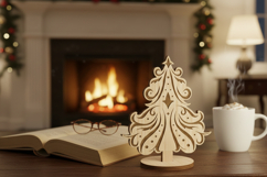 Wooden Christmas tree. CHRISTMAS Laser Cut Files Engraved. Product Image 6