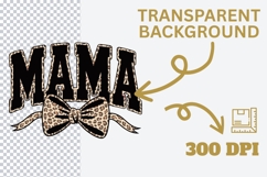 Bold Varsity Mama PNG with Leopard Bow Product Image 3