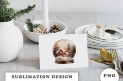 Watercolor Christmas Snow Globe png Product Image 4