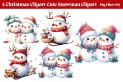 Christmas Cute-Snowman Clipart PNG Product Image 1