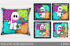 Halloween Ghost Pillow Design. Halloween Pillow Sublimation Product Image 1