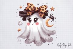 Watercolor Pink Halloween Ghost Clipart Bundle Product Image 5