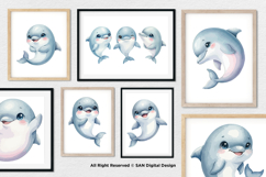 15 Bundle Watercolor Dolphin Fish Animal Sea Ocean Kids Product Image 4