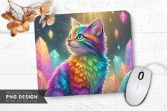 Crystal Backed Rainbow Cat Mouse Pad PNG Design Product Image 1