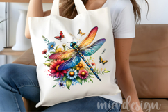 Dragonfly PNG - Floral Butterfly Sublimation Design Product Image 4