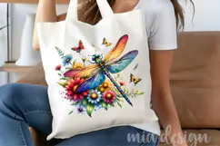 Dragonfly PNG - Floral Butterfly Sublimation Design Product Image 4