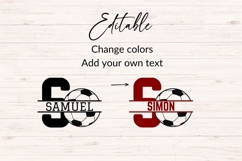 Soccer Monogram SVG Alphabet AZ | Football Split Letter Product Image 4