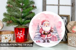 Christmas Santa Round Sign - Snowman Round Sublimation Product Image 1