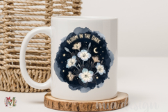 Bloom in the Dark PNG, Celestial Flower Moon Sublimation Product Image 3
