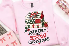 Quilting Christmas PNG, Keep Calm And Sew Christmas PNG Product Image 2