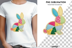Patchwork rabbit png design for T-shirts Product Image 4