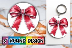 Watercolor Bow Sublimation PNG Wrap for Round Design Product Image 1
