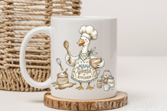 Mama Goose Kitchen PNG Cute Baking Chef Goose Sublimation Product Image 3