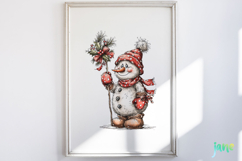 Whimsical Christmas Snowmans Clipart Product Image 2