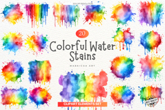 Colorful Water Stains Clipart Product Image 1