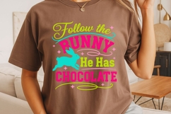 Follow The Bunny He Has Chocolate Svg, Easter Bunny Svg. Product Image 5