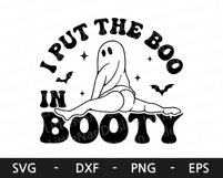 I Put The Boo In Booty svg, Halloween shirt, Retro svg Product Image 5