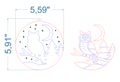 Owl Christmas Ornament SVG laser cut files for Glowforge Product Image 4