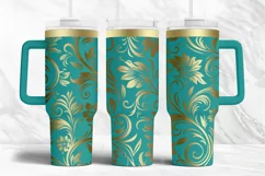 40oz Tumbler laser svg|Seamless Vintage Floral pattern wrap Product Image 4
