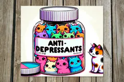 Colorful Cats | 4 Skinny tumbler sublimation designs PL Product Image 4