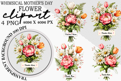 Whimsical Mother’s Day Floral PNG Clipart Product Image 1
